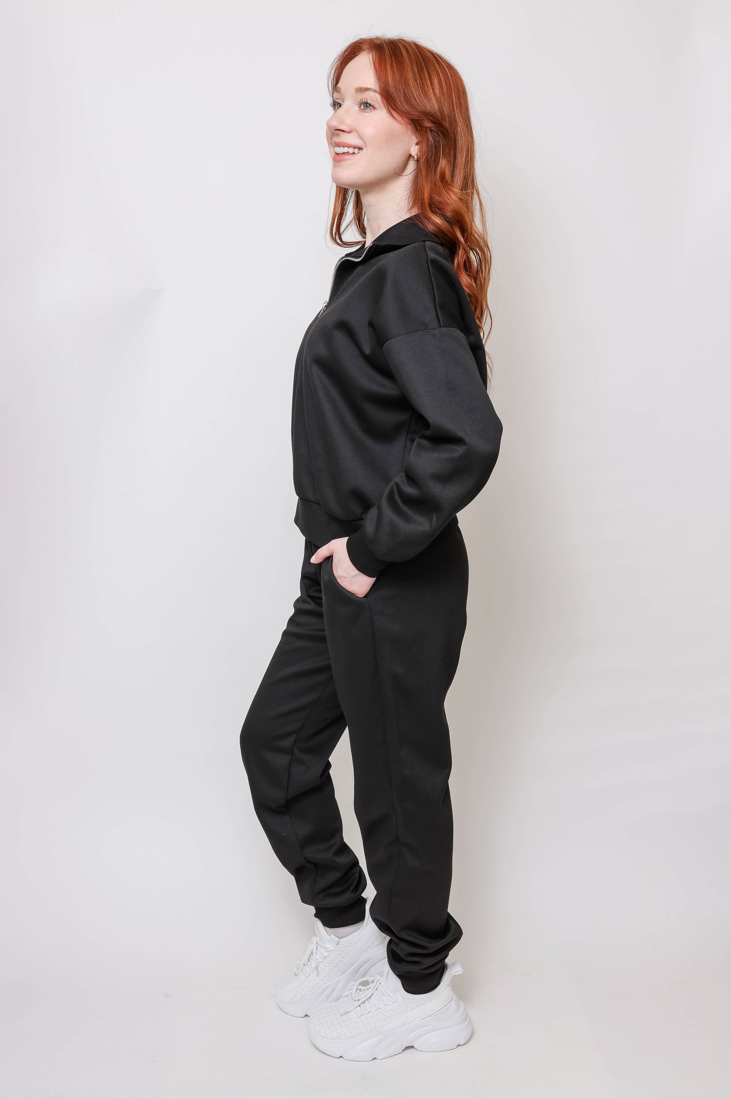 Women's Quarter-Zip Pullover & Jogger Set