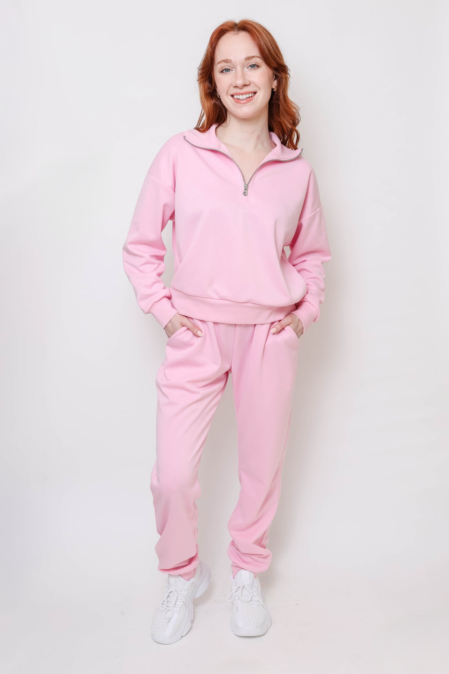 Women's Quarter-Zip Pullover & Jogger Set