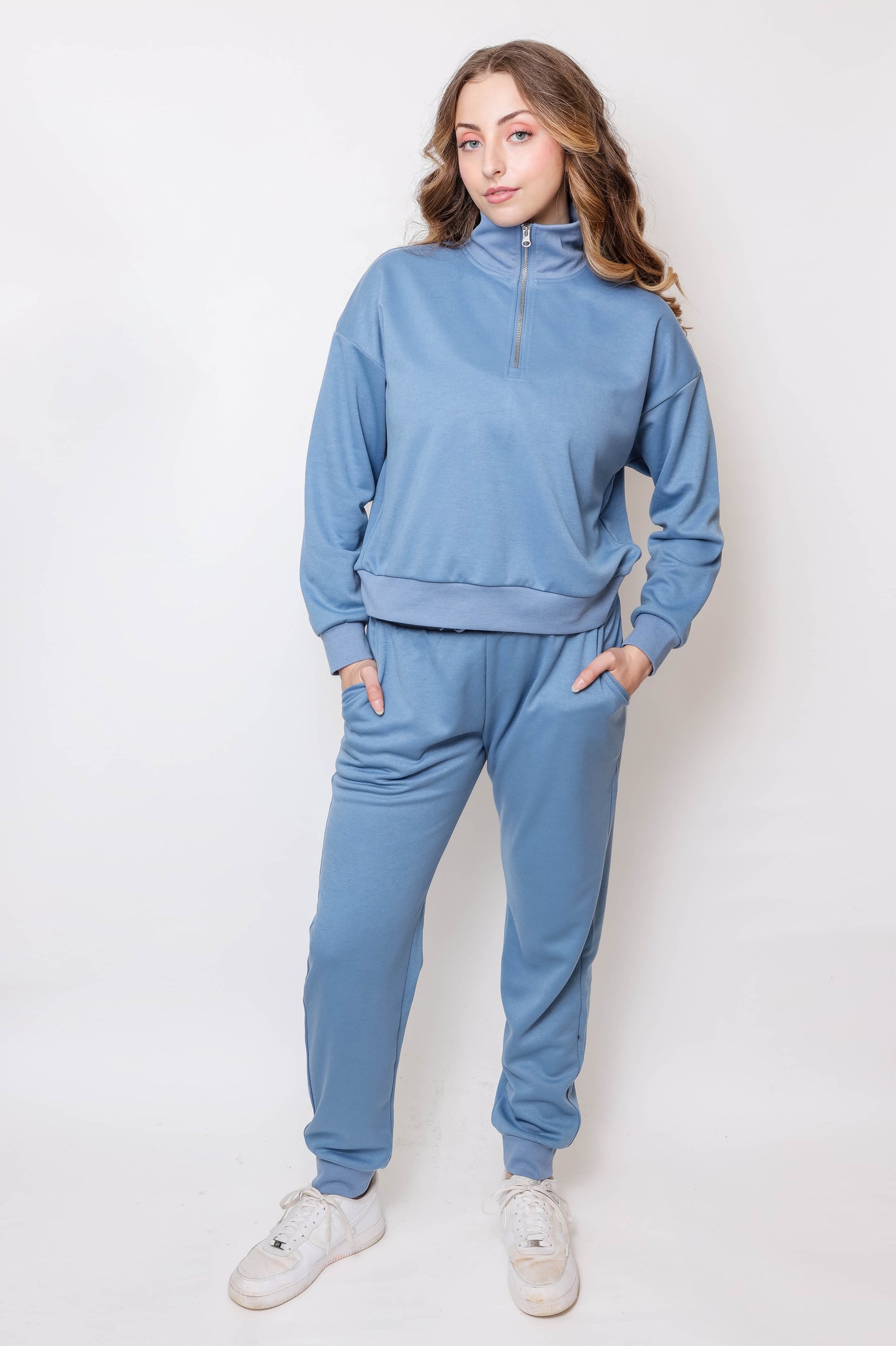 Women's Quarter-Zip Pullover & Jogger Set