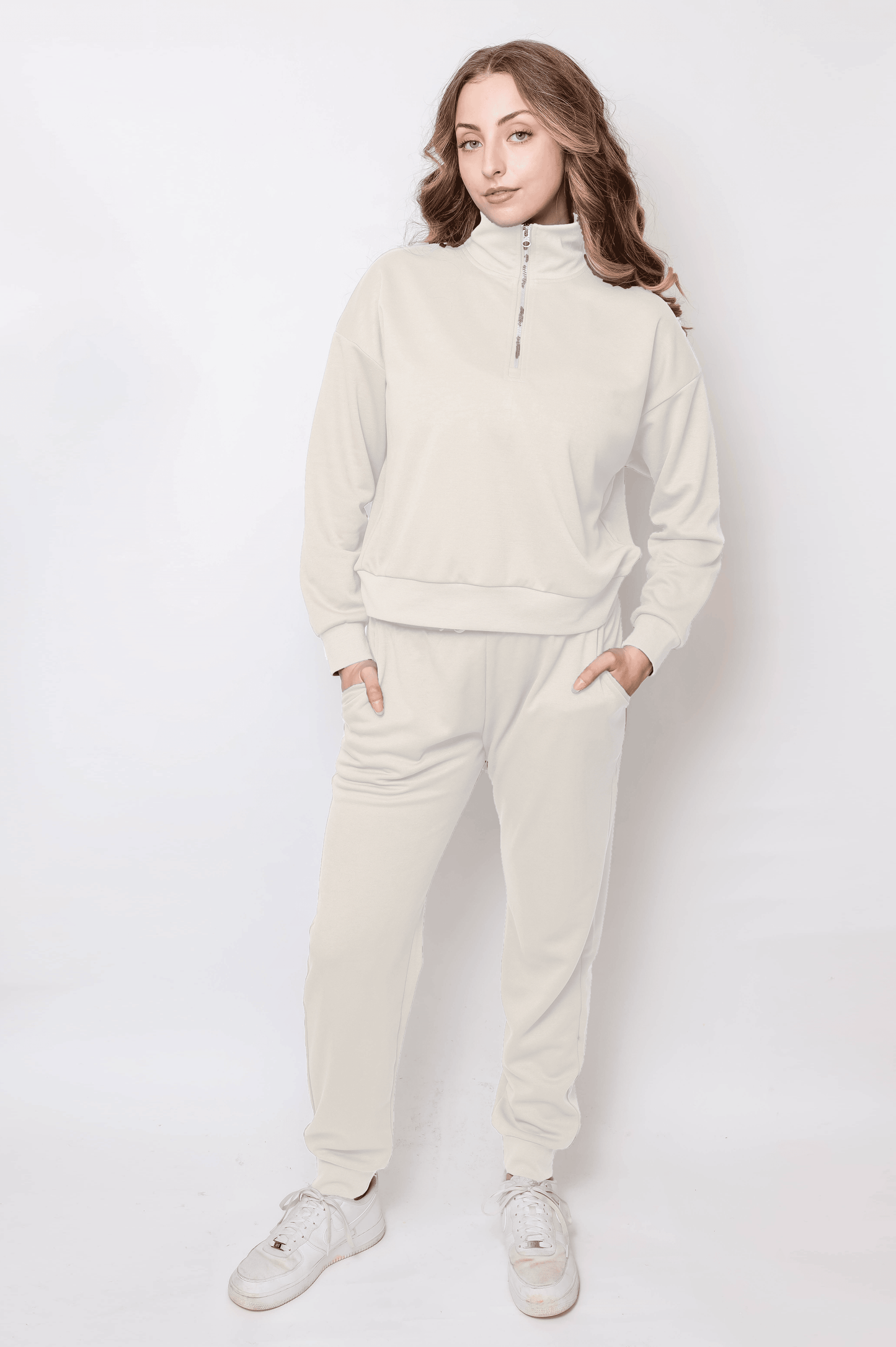 Women's Quarter-Zip Pullover & Jogger Set