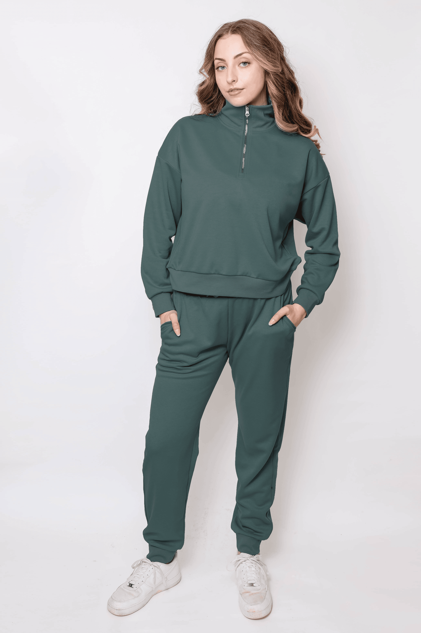 Women's Quarter-Zip Pullover & Jogger Set