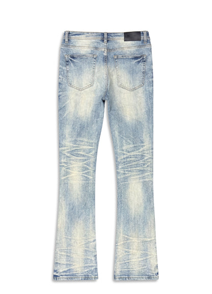 GHST WRLD Frost Stacked Flare Jeans – Ice Wash