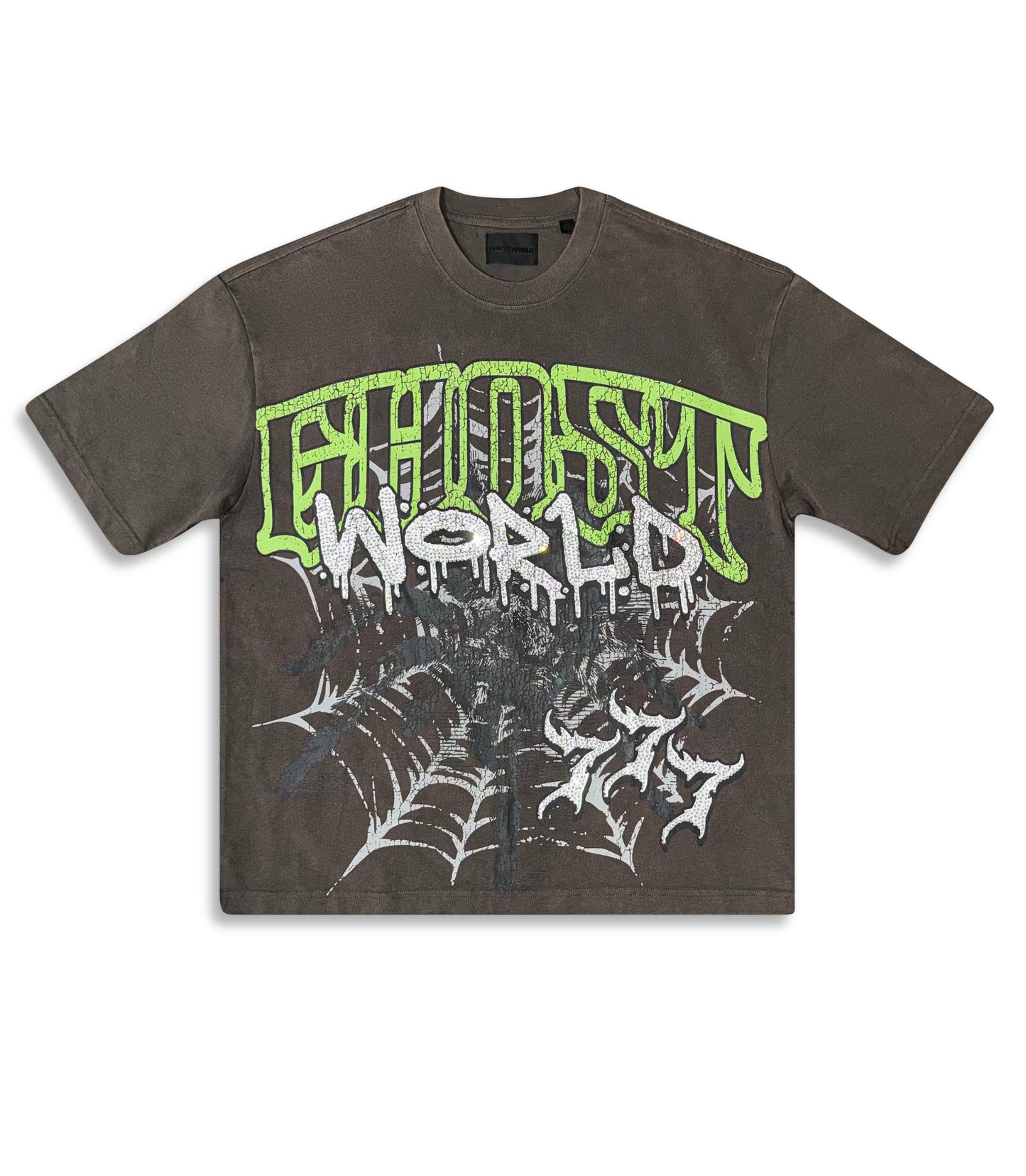 GHST WRLD Caught in the Web Tee - Charcoal