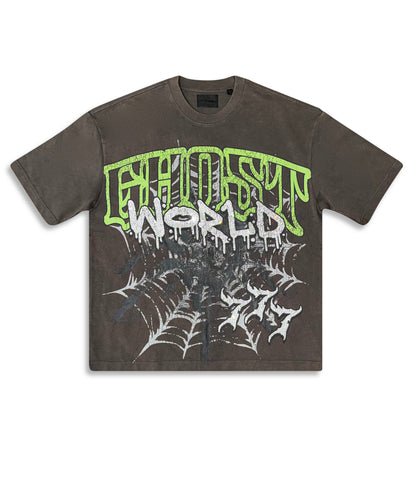 GHST WRLD Caught in the Web Tee - Charcoal