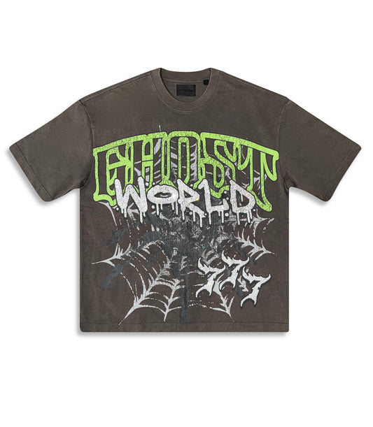 GHST WRLD Caught in the Web Tee - Charcoal