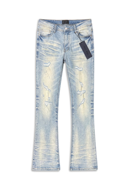 GHST WRLD Frost Stacked Flare Jeans – Ice Wash