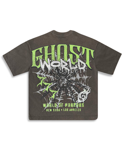 GHST WRLD Caught in the Web Tee - Charcoal