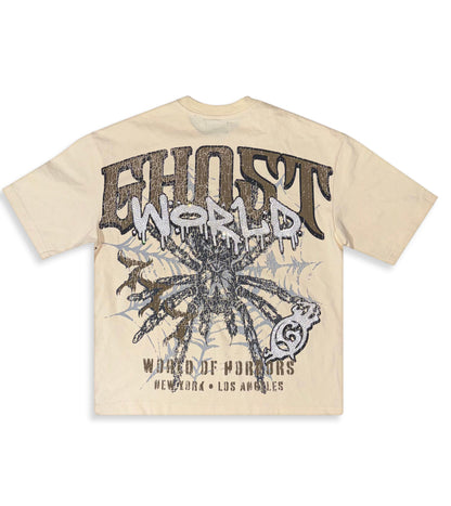 GHST WRLD Caught in the Web Tee - Bone