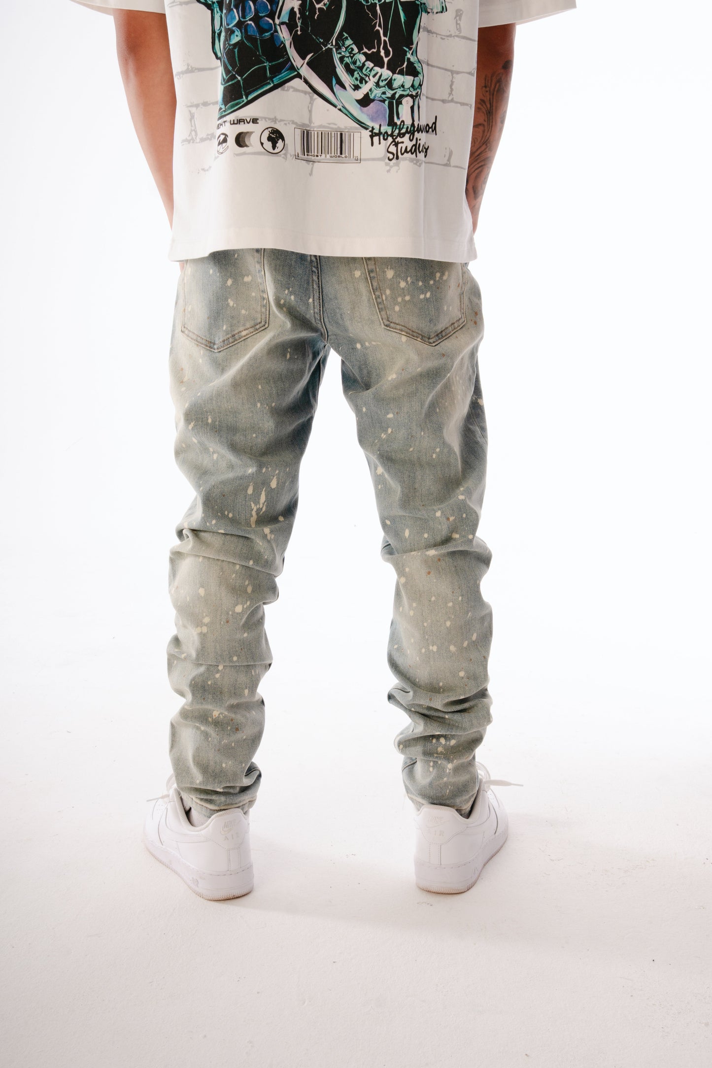 GHST WRLD Static Skinny Jeans - Bleach Wash