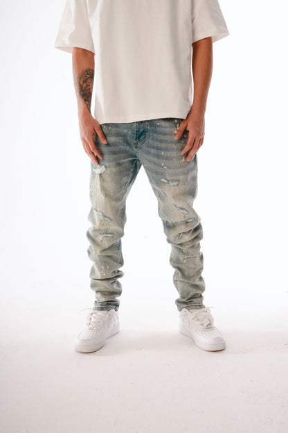 GHST WRLD Static Skinny Jeans - Bleach Wash