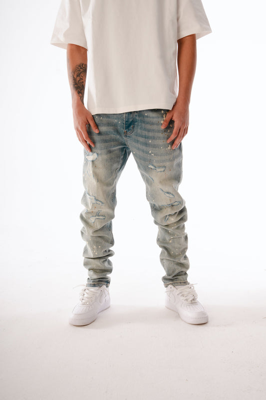 GHST WRLD Static Skinny Jeans - Bleach Wash