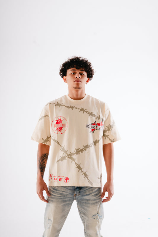GHST WRLD Barbed Wire Wrap Tee – Bone