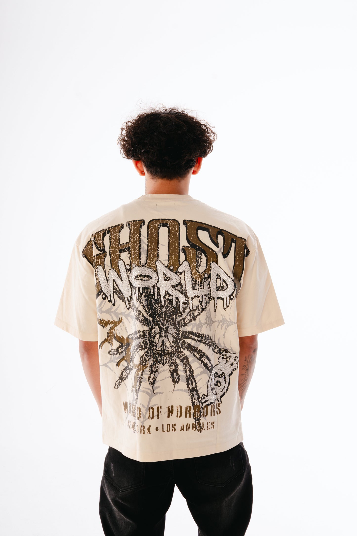 GHST WRLD Caught in the Web Tee - Bone