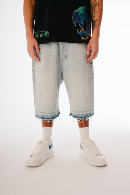 GHST WRLD Frost Denim Shorts - Light Wash