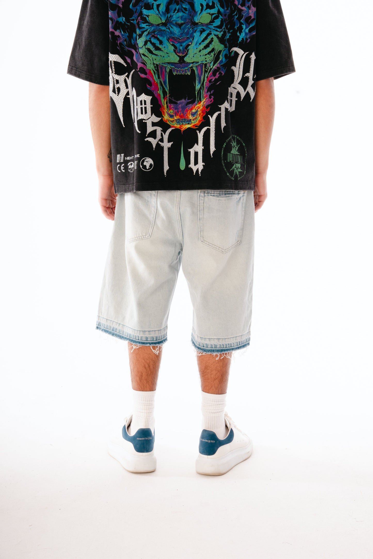GHST WRLD Frost Denim Shorts - Light Wash
