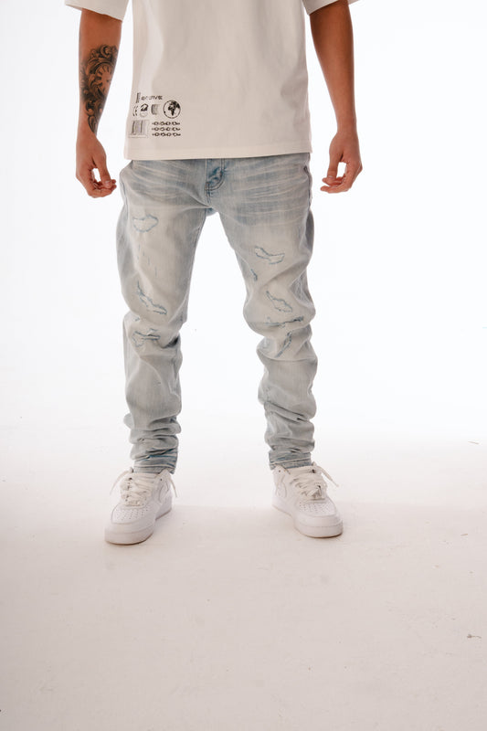 GHST WRLD Frost Skinny Jeans - Light Wash