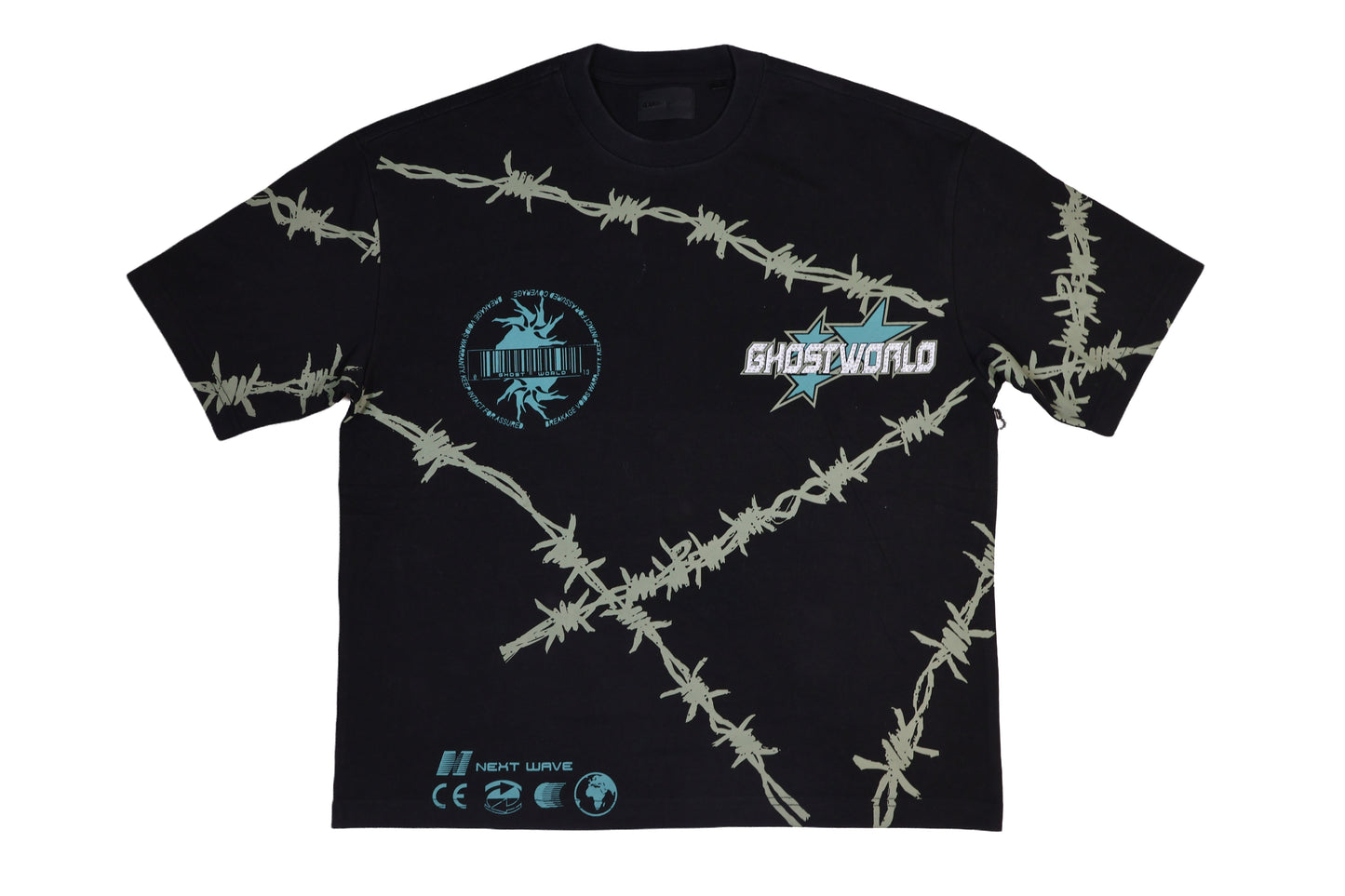 GHST WRLD Barbed Wire Wrap Tee – Black
